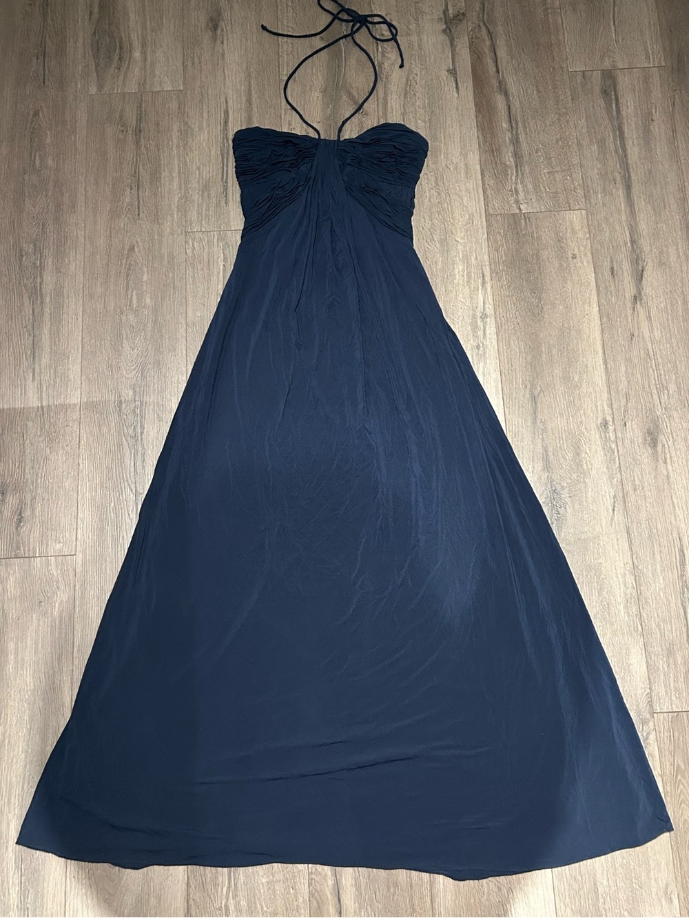 Navy Halter Maxi Dress - Elegant Evening Dress